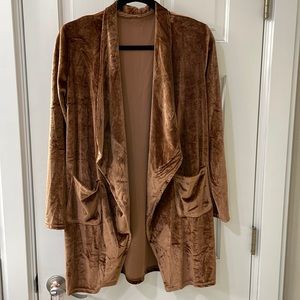 Carmel brown crushed velvet material jacket